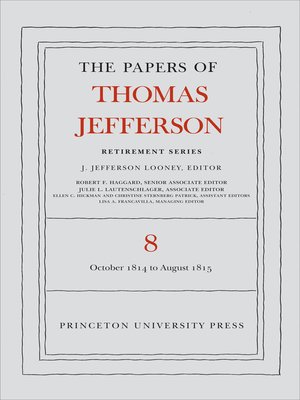cover image of The Papers of Thomas Jefferson, Retirement Series, Volume 8